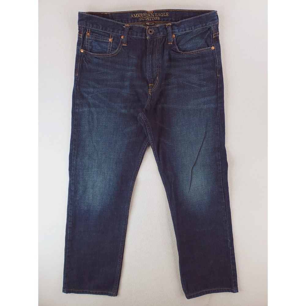 American Eagle Jeans Mens 36x32* Blue Relaxed Straight Dark Wash Baggy Y2K